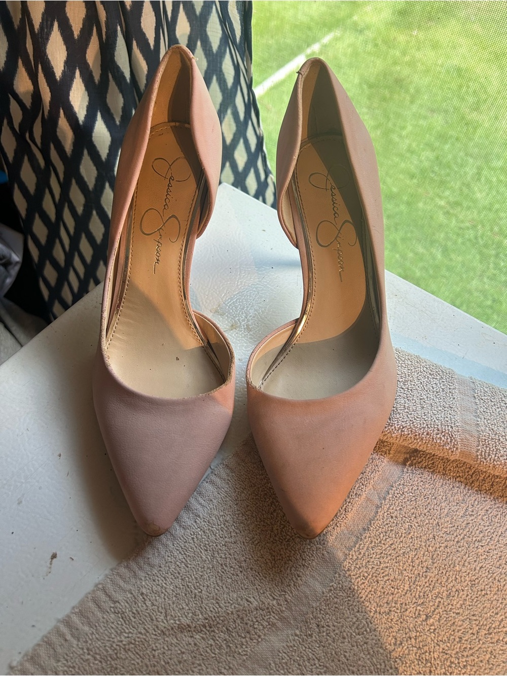 Jessica Simpson Blush Pink Pointed-Toe D'Orsay Heels